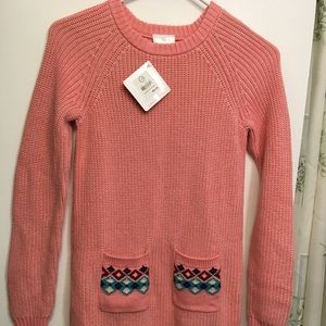 Hanna Andersson Pink sweater dress girls Sz 140